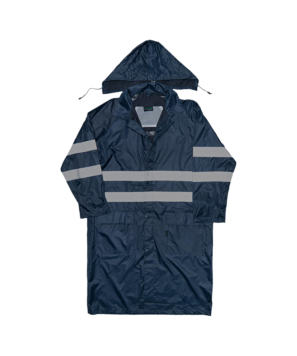 Javlin Polyester PVC Reflective Calf Length Rain Coat