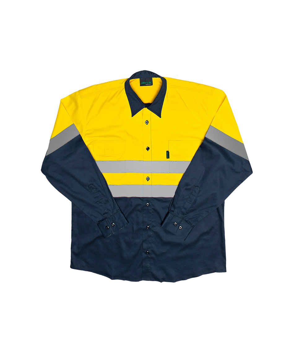 Javlin Hi-Vis Two Tone Long Sleeve Work Shirt