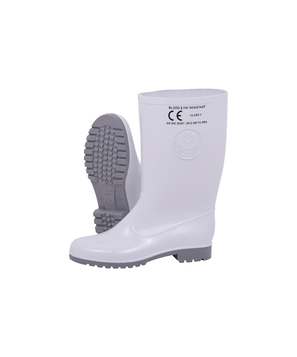 Javlin Women's White/Grey Oil And Acid Resistant Gumboot