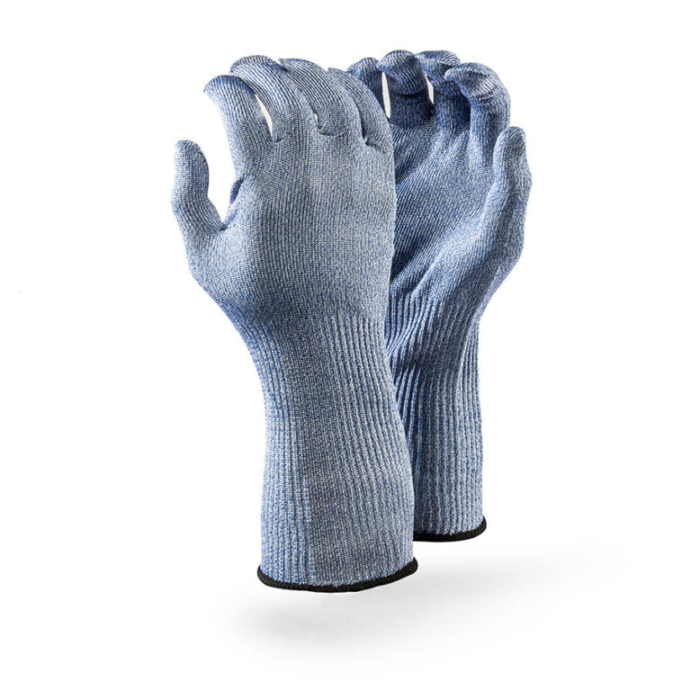 HIGH PERFORMANCE CUT RESISTANT GLOVES DROMEX CUT5 SEAMLESS LINER, EXTENDED KNITWRIST FOOD SERIES GLOVE