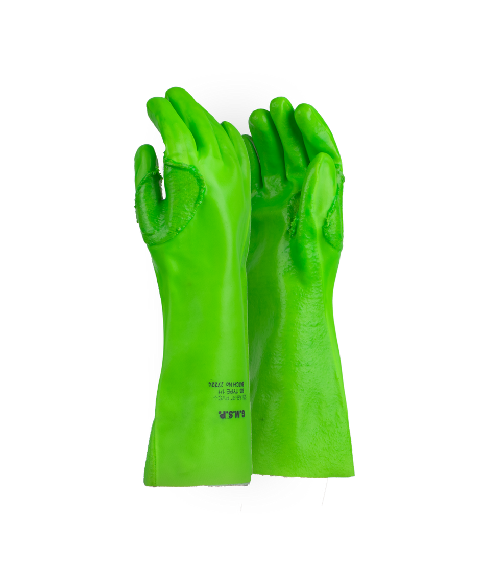 Javlin Green PVC Reinforced Gloves - 35cm