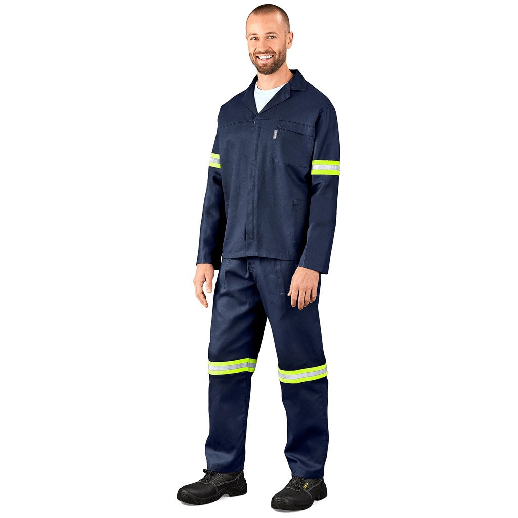 Technician 100% Cotton Conti Suit - Reflective Arms & Legs - Yellow Tape-3