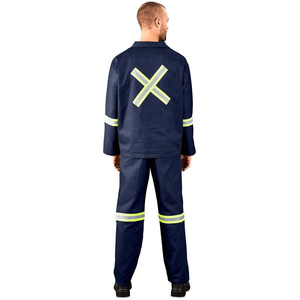 Technician 100% Cotton Conti Suit - Reflective Arms, Legs & Back - Yellow Tape-2