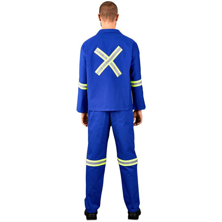 Technician 100% Cotton Conti Suit - Reflective Arms, Legs & Back - Yellow Tape-6