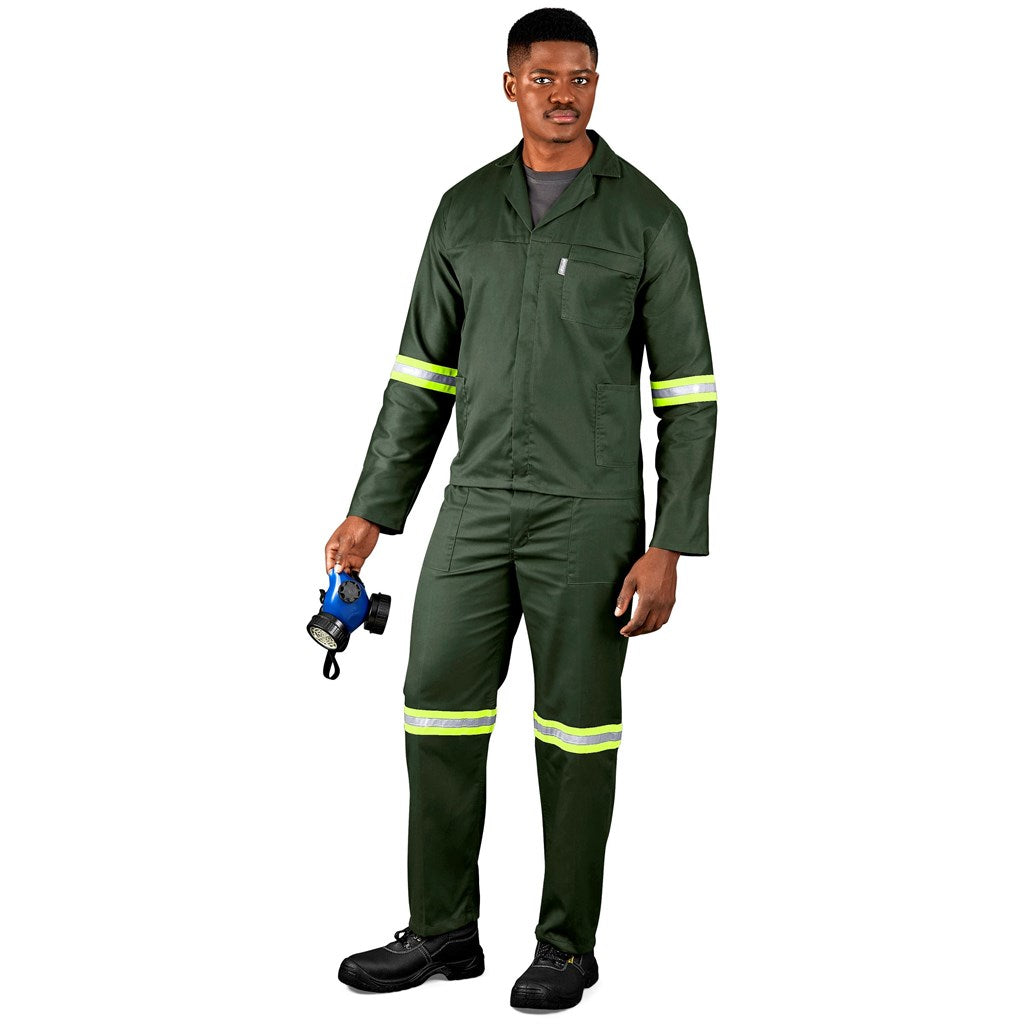 Acid Resistant Polycotton Conti Suit - Reflective Arm, Legs & Back - Yellow Tape-3