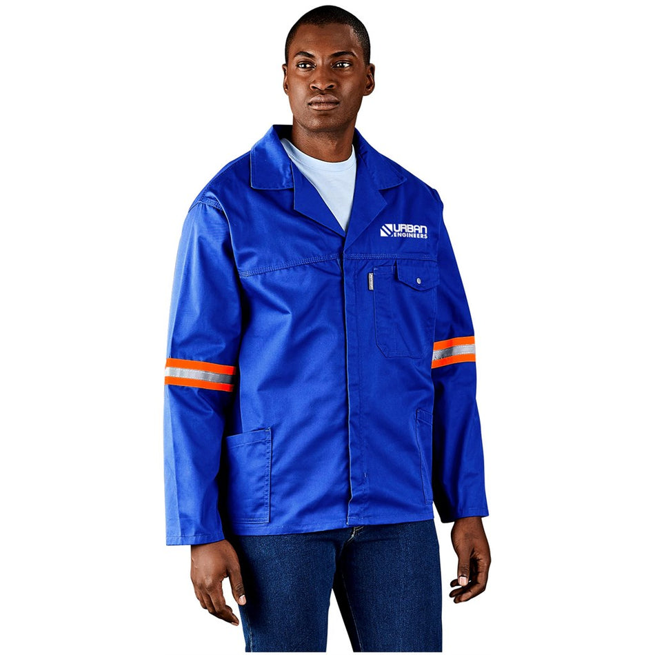 Site Premium Polycotton Jacket - Reflective Arms - Orange Tape-1