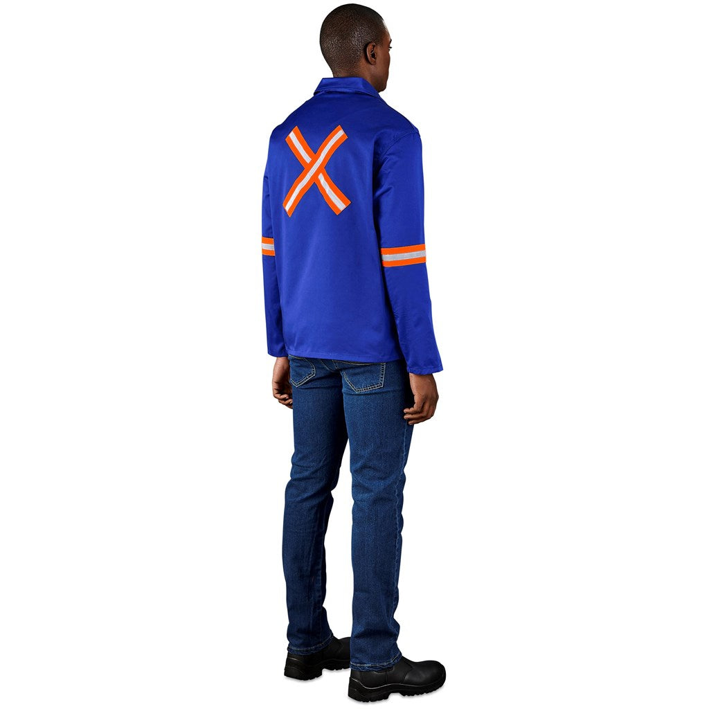 Site Premium Polycotton Jacket - Reflective Arms & Back - Orange Tape-2