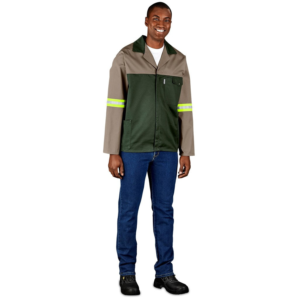 Site Premium Two-Tone Polycotton Jacket - Reflective Arms - Yellow Tape-4