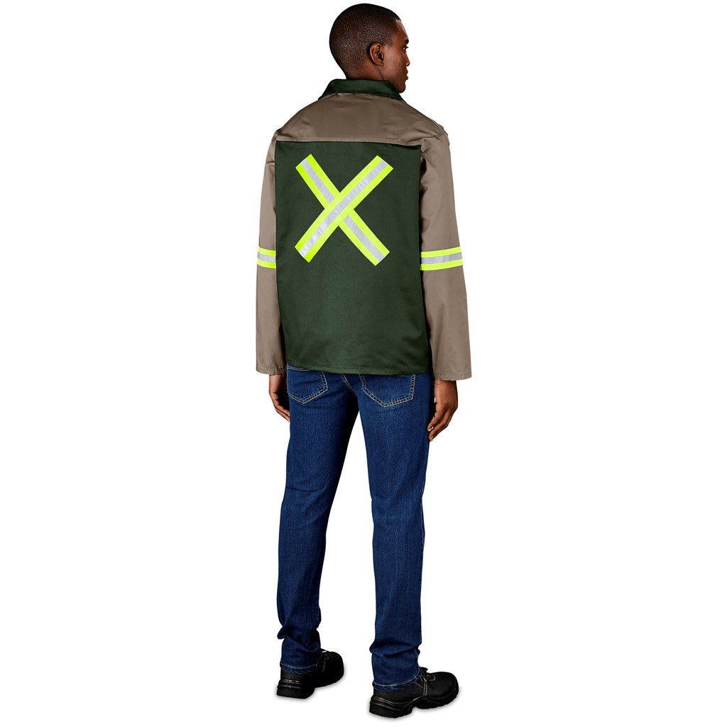 Site Premium Two-Tone Polycotton Jacket - Reflective Arms & Back - Yellow Tape-2