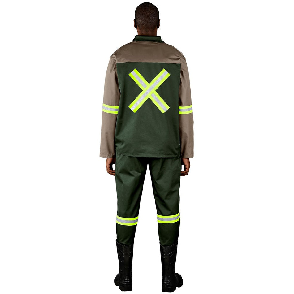 Site Premium Two-Tone Polycotton Jacket - Reflective Arms & Back - Yellow Tape-1