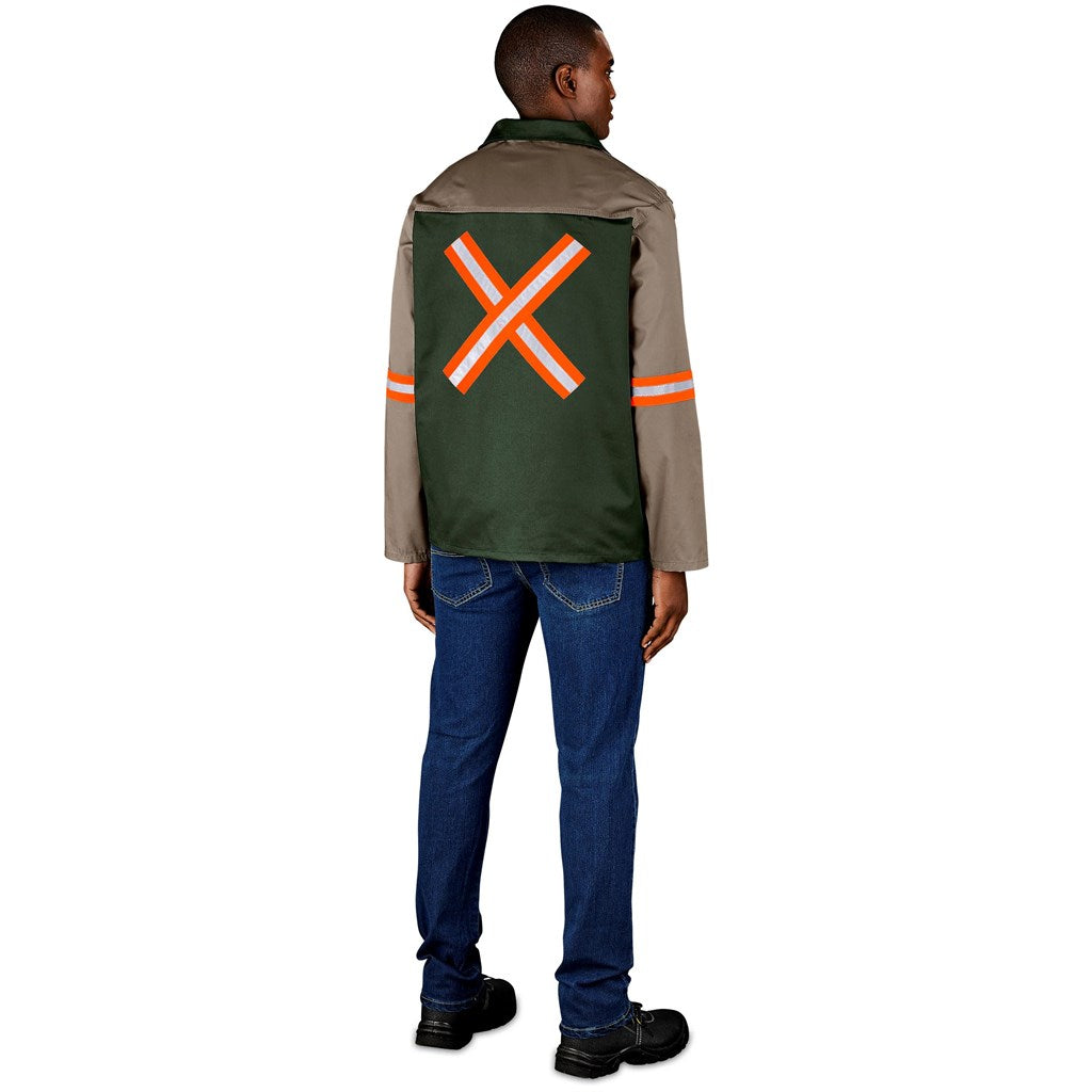 Site Premium Two-Tone Polycotton Jacket - Reflective Arms & Back - Orange Tape-1