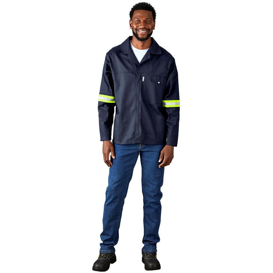 Artisan Premium 100% Cotton Jacket - Reflective Arms - Yellow Tape-10