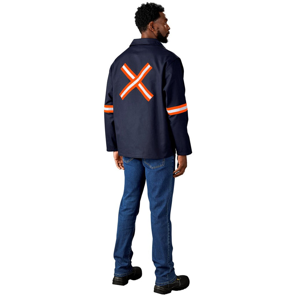 Artisan Premium 100% Cotton Jacket - Reflective Arms & Back - Orange Tape-1