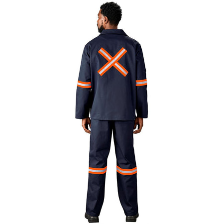 Artisan Premium 100% Cotton Jacket - Reflective Arms & Back - Orange Tape-2