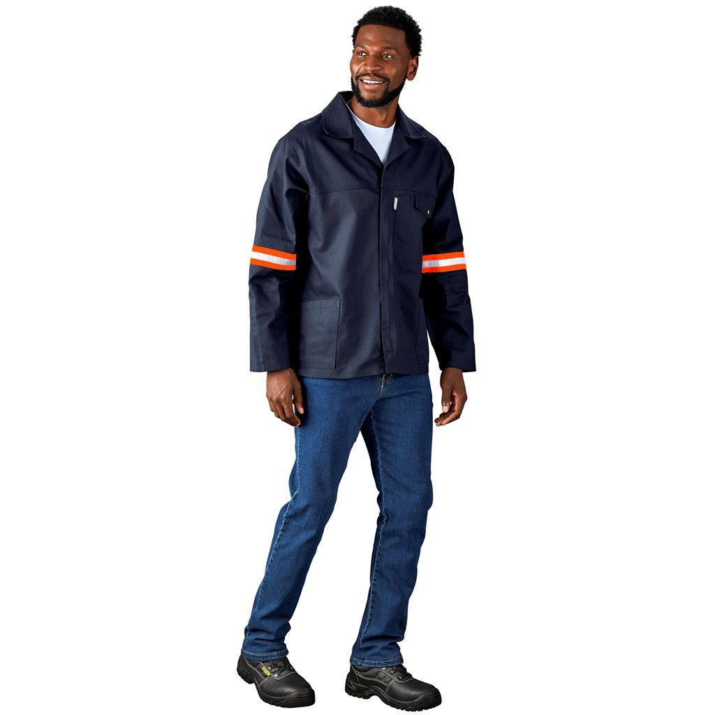 Artisan Premium 100% Cotton Jacket - Reflective Arms & Back - Orange Tape-3