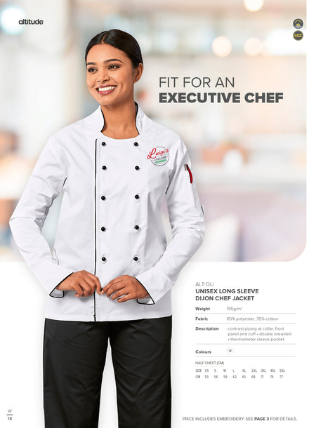 Unisex Long Sleeve Dijon Chef Jacket-9