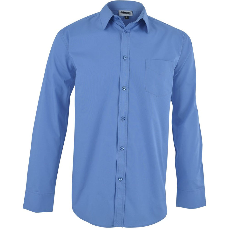 Mens Long Sleeve Haiden Shirt - Light Blue-0