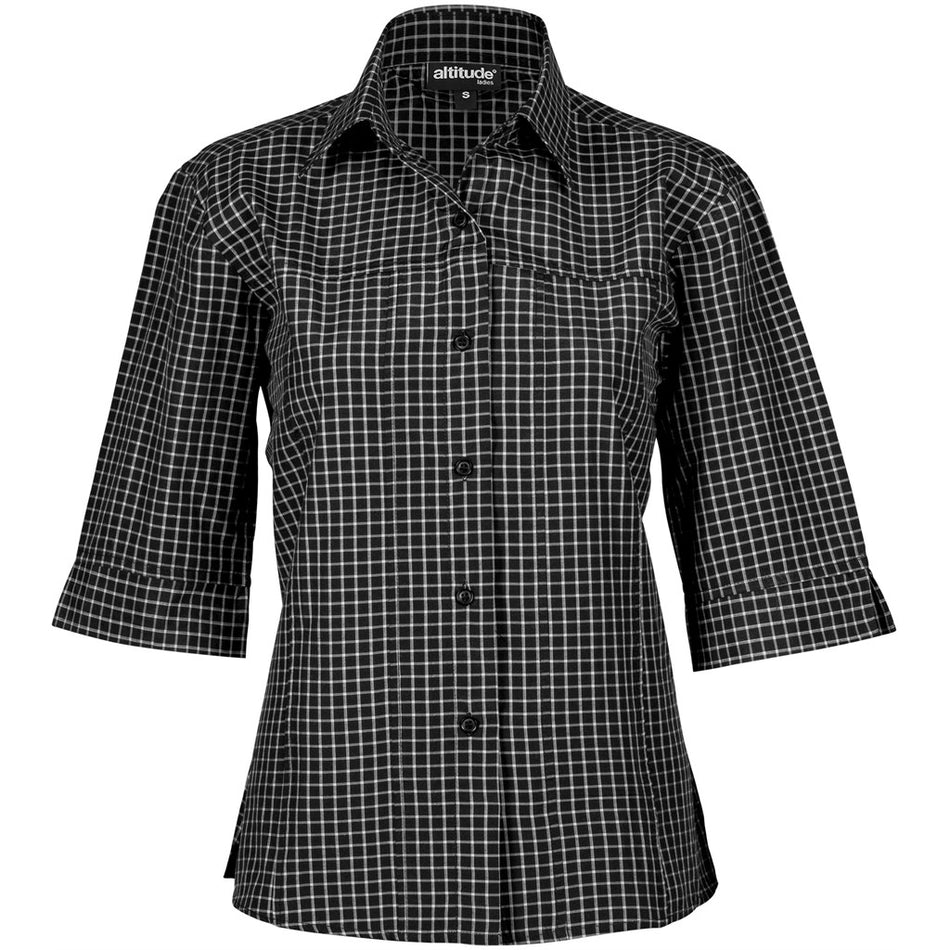 Ladies 3/4 Sleeve Prestige Shirt - Black-0