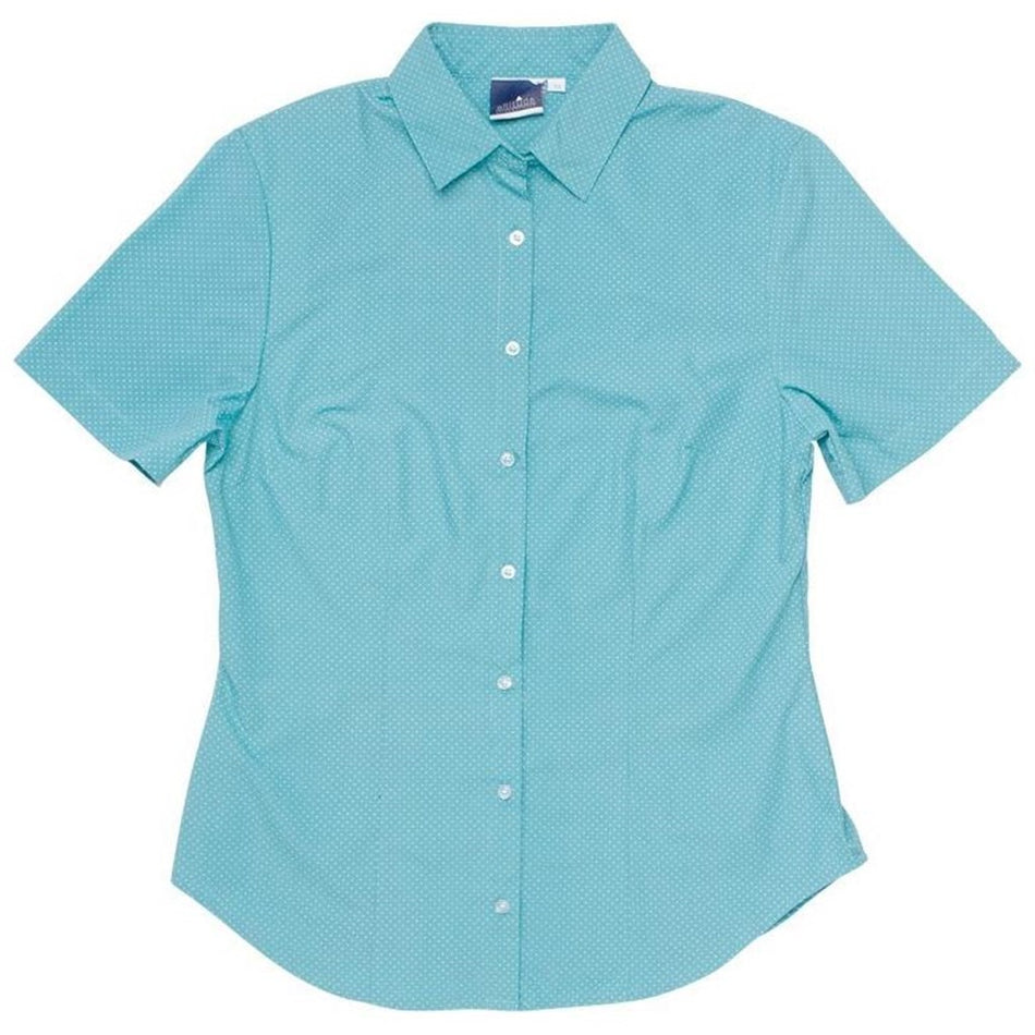 Rita Short Sleeve Blouse - Aqua-0