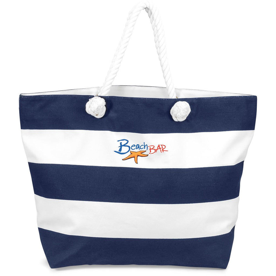 US Basic Coastline Cotton Beach Bag - Navy-0