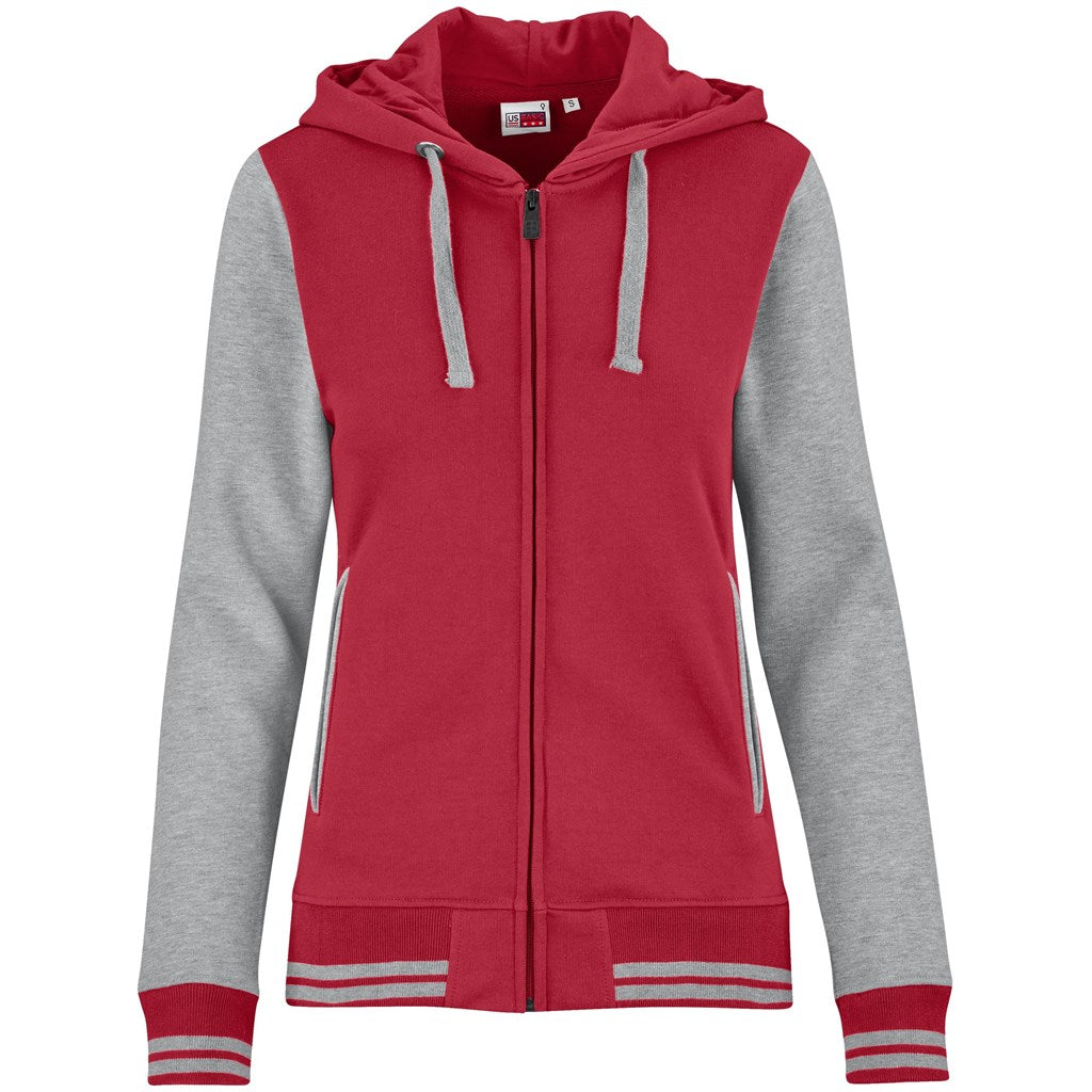 Ladies Princeton Hooded Sweater - Red-0