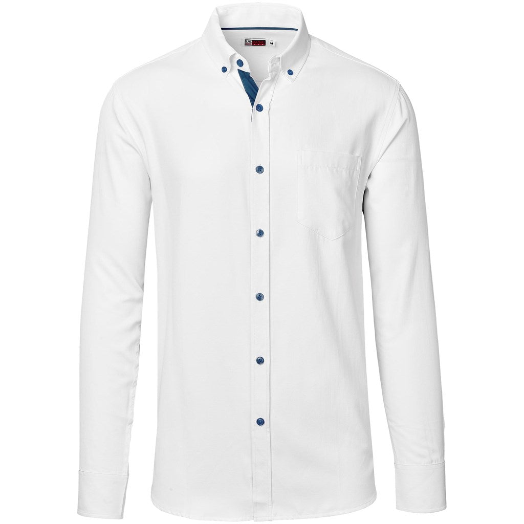 Mens Long Sleeve Casablanca Shirt - Navy-0