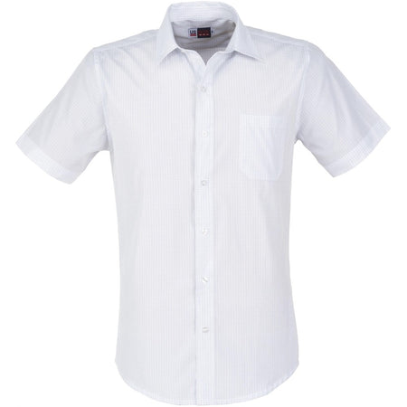 Mens Short Sleeve Huntington Shirt - White Light Blue-0