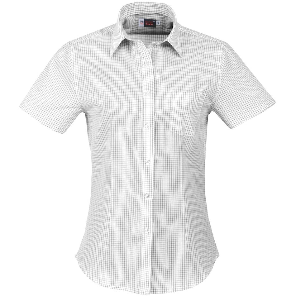 Ladies Short Sleeve Huntington Shirt - White Black-0