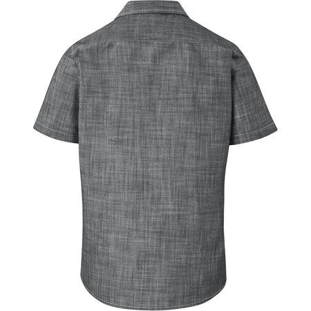 Mens Short Sleeve Windsor Shirt - Grey-1