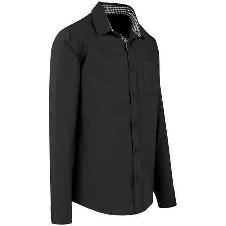 Mens Long Sleeve Warrington Shirt - Black-5