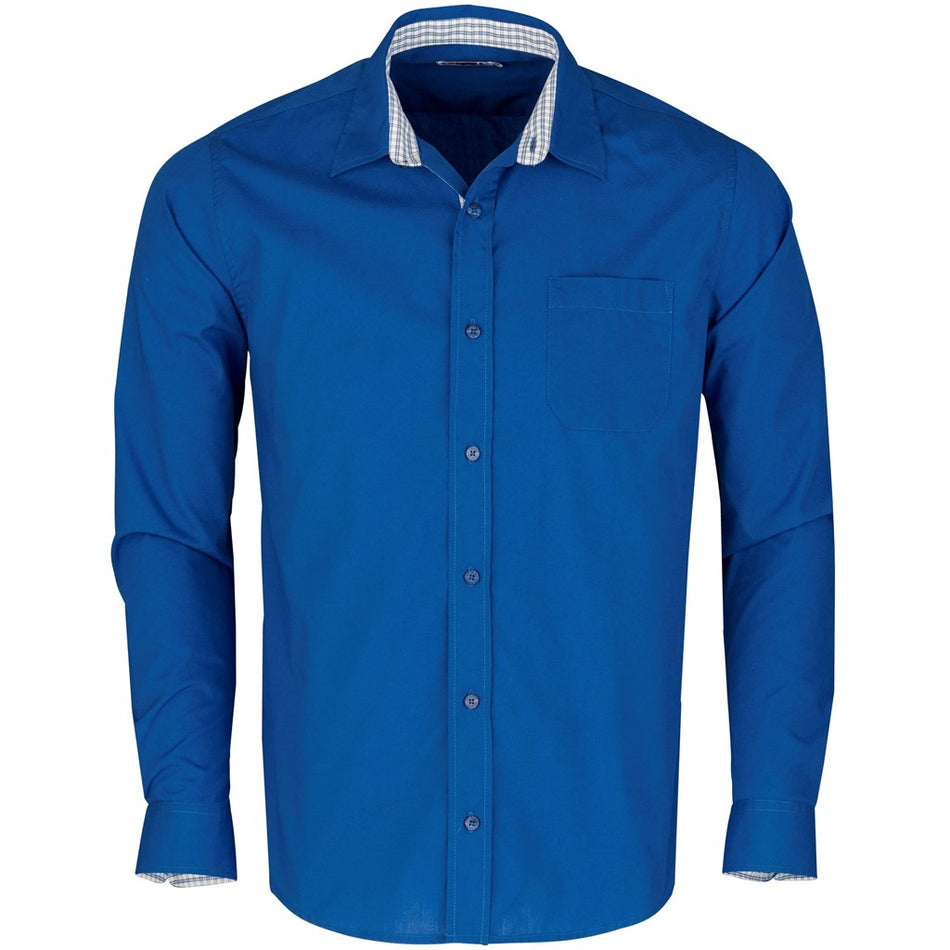 Mens Long Sleeve Warrington Shirt - Royal Blue-0