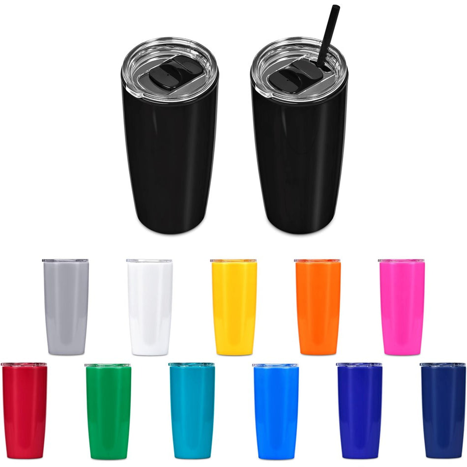 Altitude Daytona Plastic 2-in-1 Double-Wall Tumbler & Straw - 600ml-1