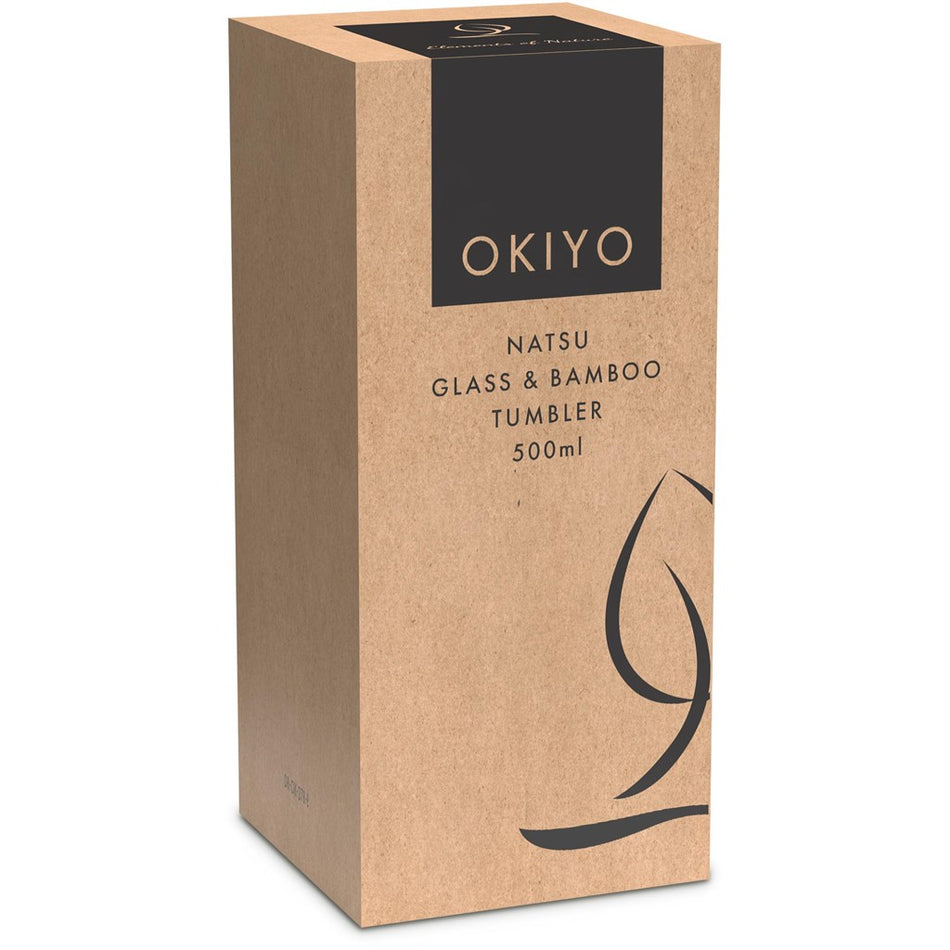 Okiyo Natsu Glass & Bamboo Tumbler & Straw - 500ml-1