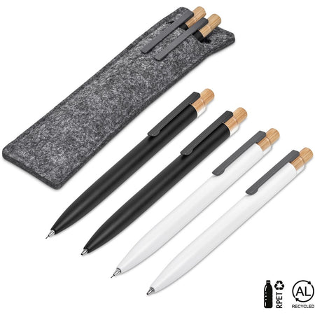 Okiyo Mimo Recycled Aluminum Ball Pen & Pencil Set-1