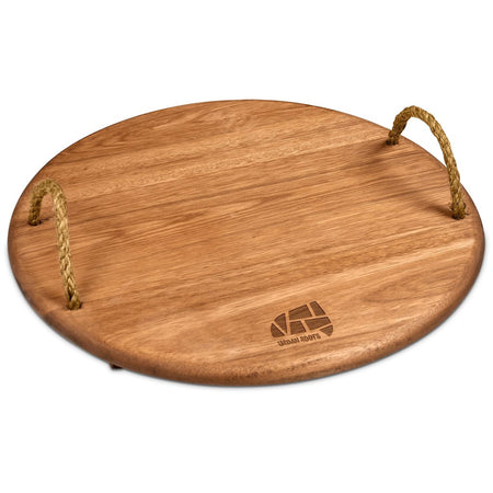 Okiyo Homegrown Medium Round Hardwood Food Platter-1