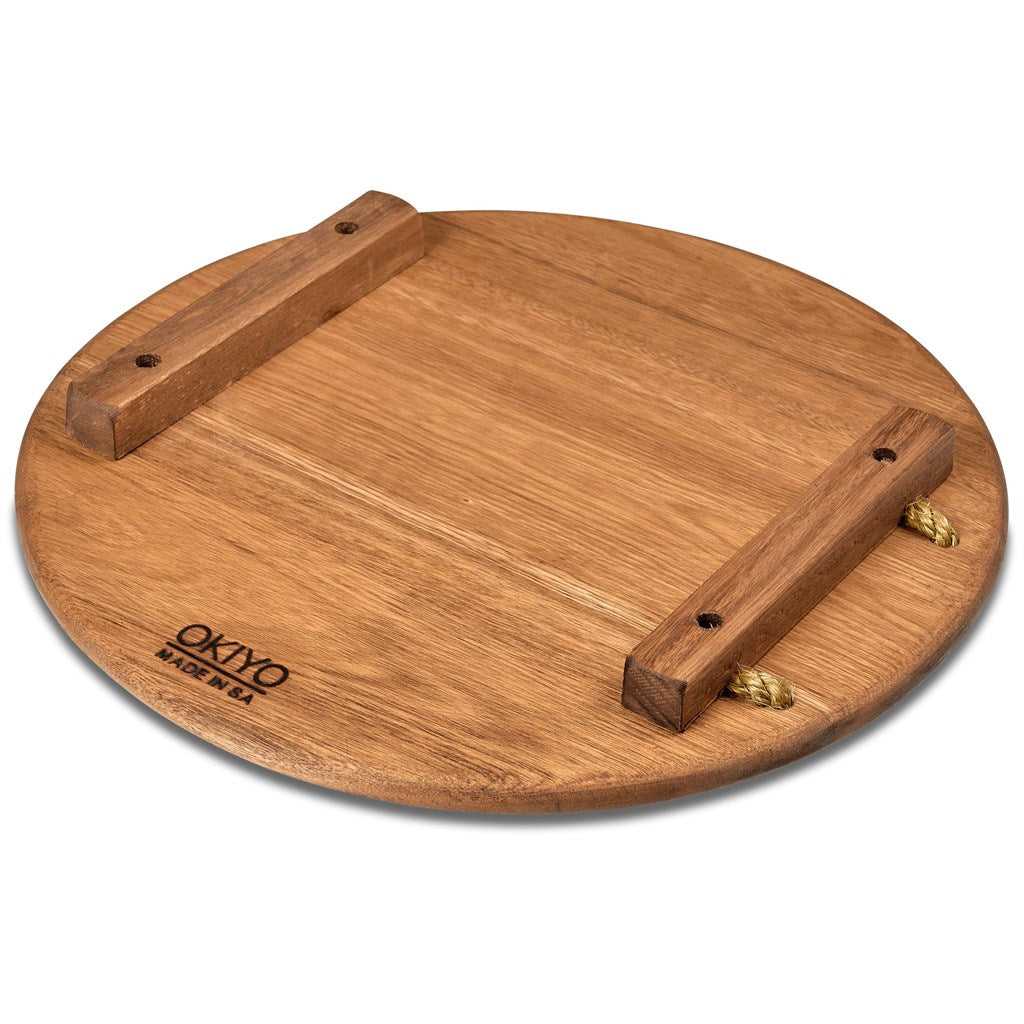 Okiyo Homegrown Medium Round Hardwood Food Platter-2