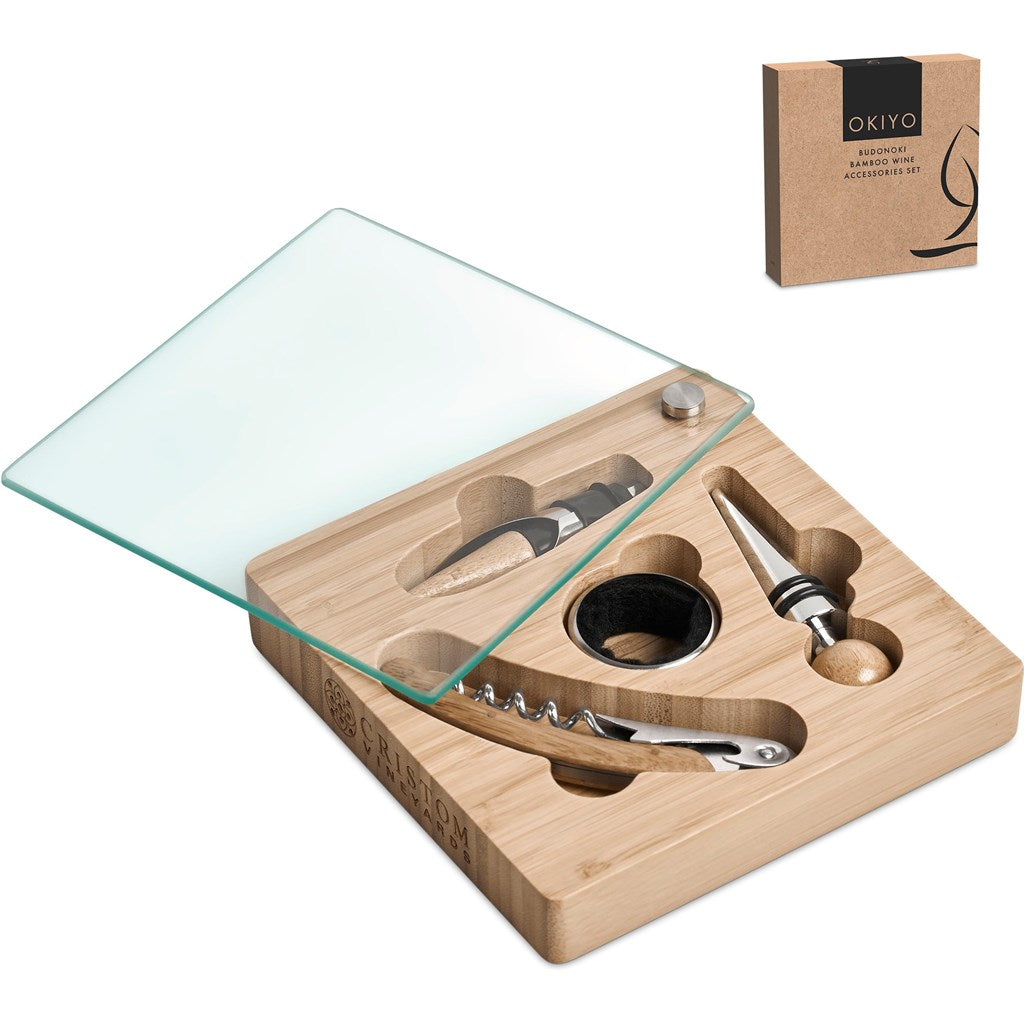 Okiyo Budonoki Bamboo Wine Accessories set-6