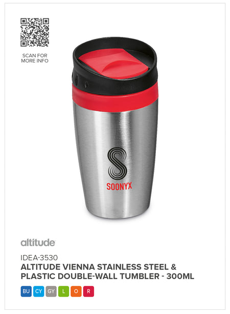 Altitude Vienna Stainless Steel & Plastic Double-Wall Tumbler - 300ml-2