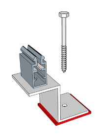 KD Solar penetrating slate/harvey tile roof mounting bracket with push-clip for long rail solutions.-0