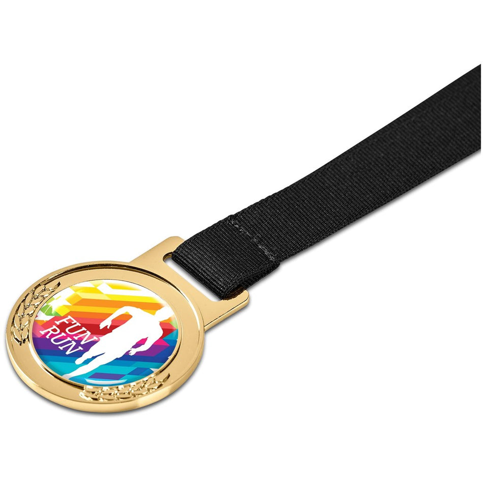 Achiever Medal With Black Petersham Lanyard-1