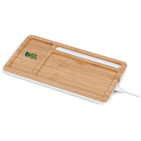 Okiyo Musen Bamboo Wireless Charger Desk Organiser-2