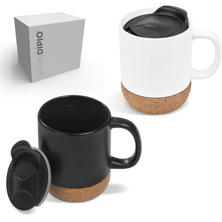 Serendipio Sienna Cork & Ceramic Coffee Mug - 340ml-2