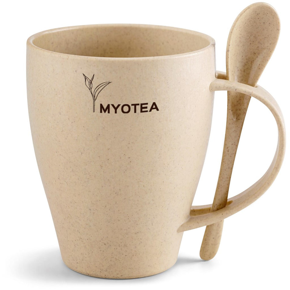 Okiyo Kawai Wheat Straw Mug & Spoon - 350ml-1