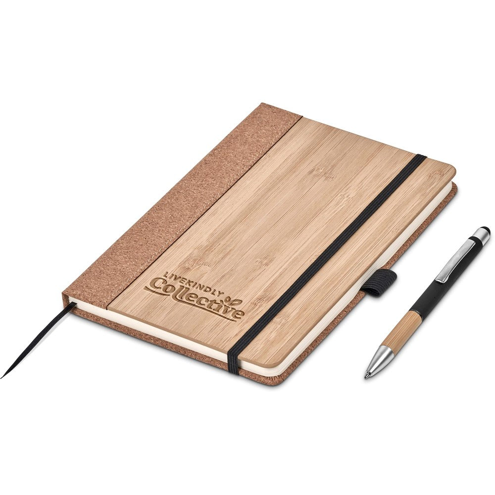 Okiyo Eri Bamboo & Cork Notebook & Pen Set-3