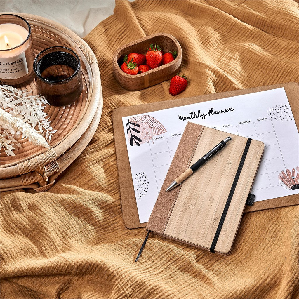 Okiyo Eri Bamboo & Cork Notebook & Pen Set-9