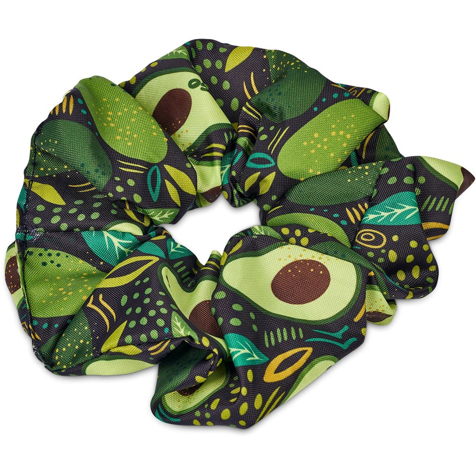 Pre-Printed Sample Hoppla Botanic Polyester Hair Scrunchie-1