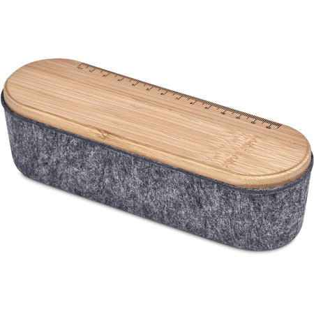 Okiyo Byoga Recycled PET Felt & Bamboo Stationery Case-4