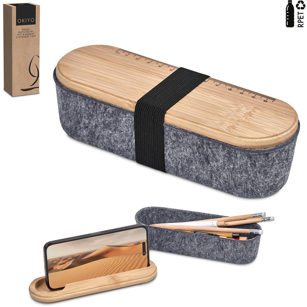 Okiyo Byoga Recycled PET Felt & Bamboo Stationery Case-15