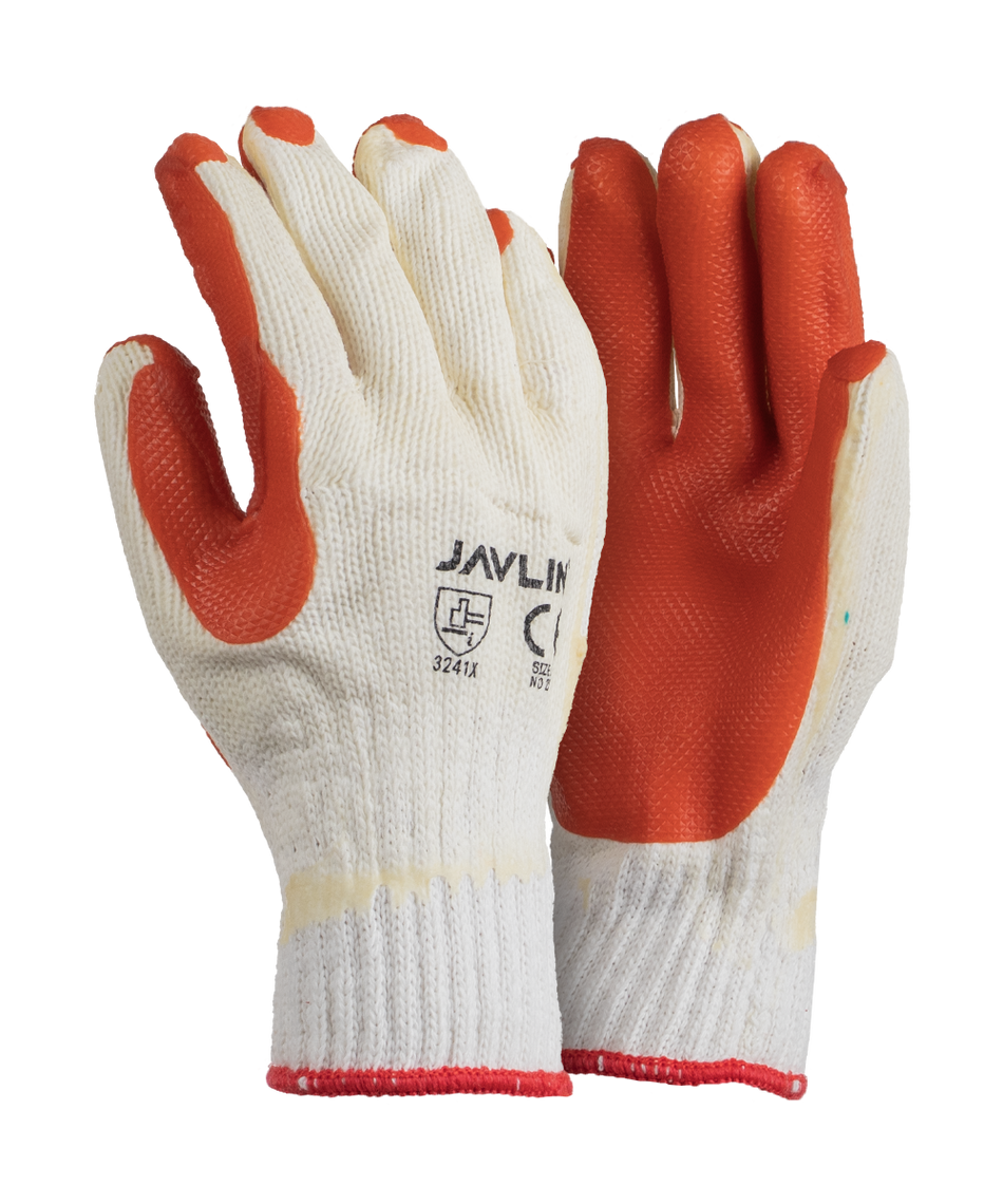 Javlin Premium Crayfish Orange Rubber Coated Gloves