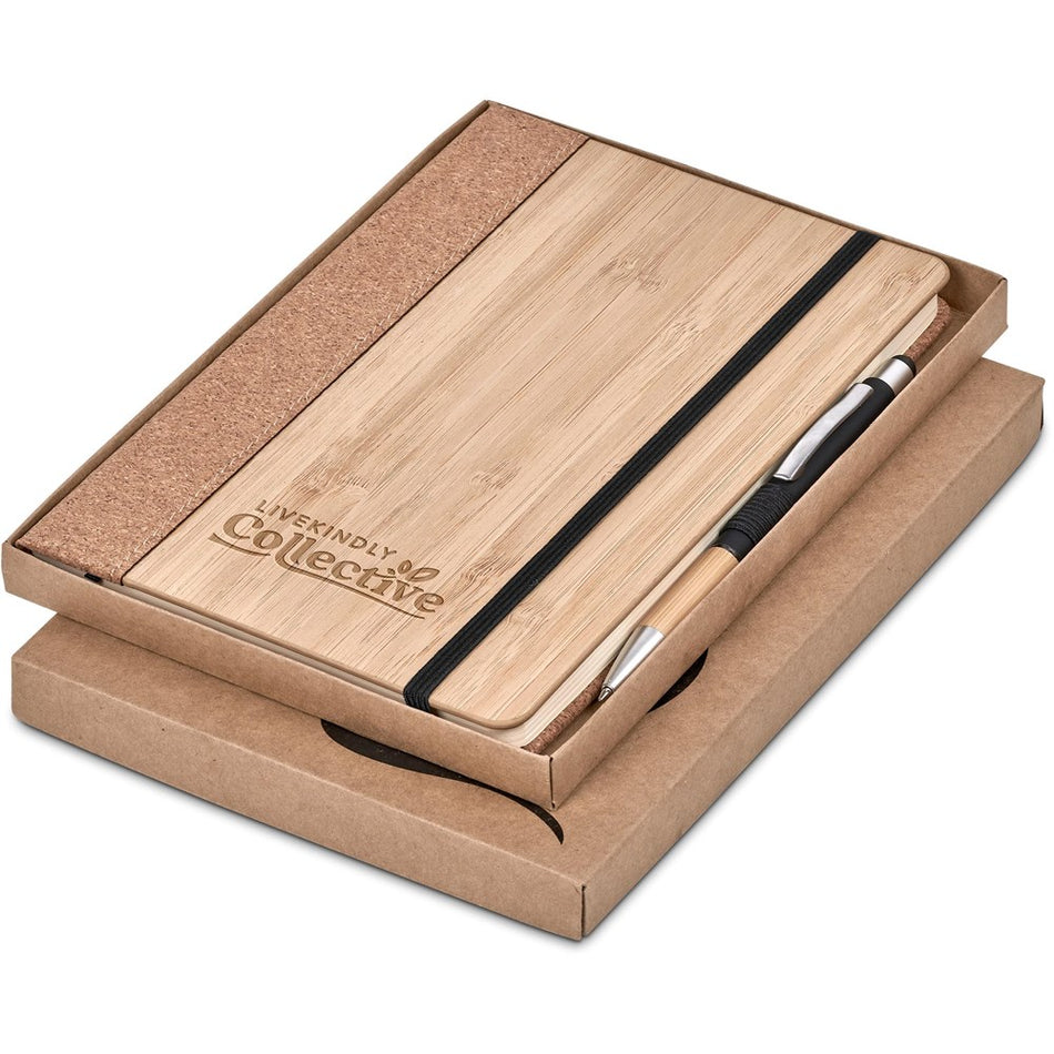 Okiyo Eri Bamboo & Cork Notebook & Pen Set-0